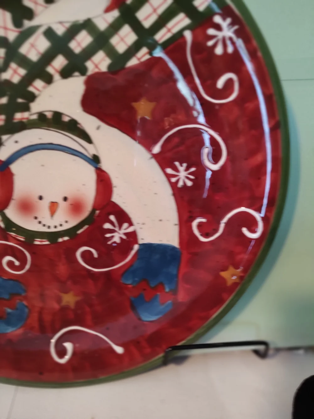 Certified International Red Snowman Holiday Serving Plate